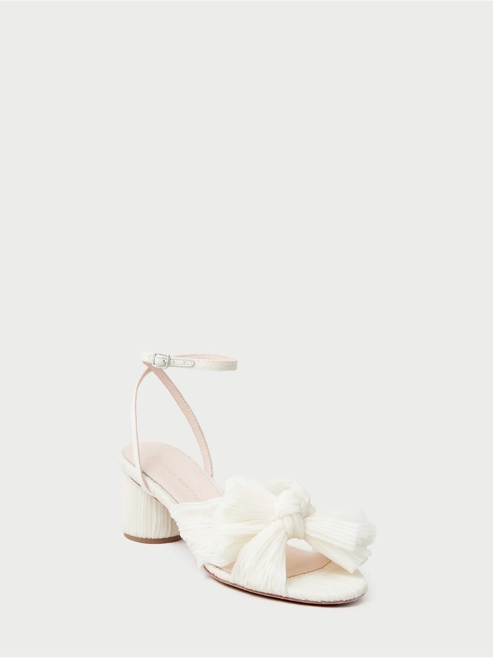 Loeffler Randall Ivory Bow Block Heel Sandals - Wedding Shoe